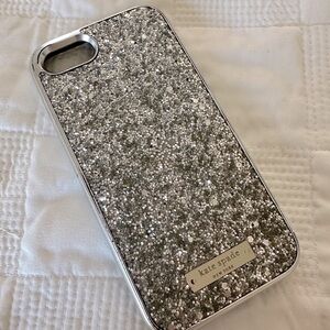 Kate Spade Silver Glitter Phone Case